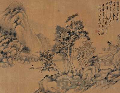 养泉 山水人物 立轴 44.5×58cm